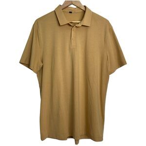 Lululemon Men's Evolution Polo Shirt XL Short Sleeve Slim Stretch Yellow Golf